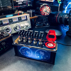 Bộ chuyển đổi USB Hub tích hợp đèn RGB phù hợp với Bluetooth để trang trí máy tính để bàn theo phong cách cổ điển