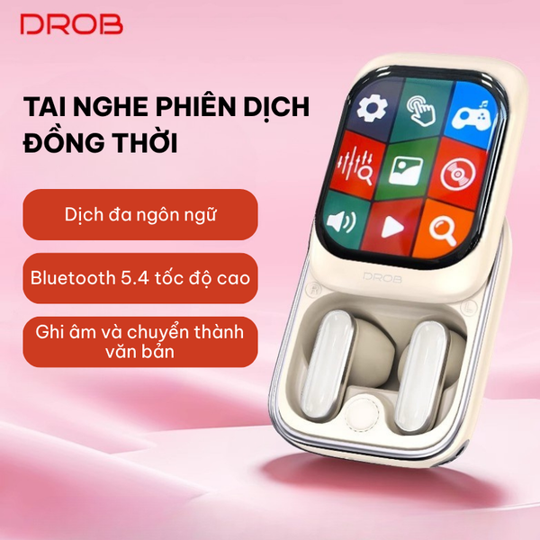 Tai Nghe Bluetooth DROB G9 - Phiên Dịch Thông Minh 400mAh 48 Giờ Pin