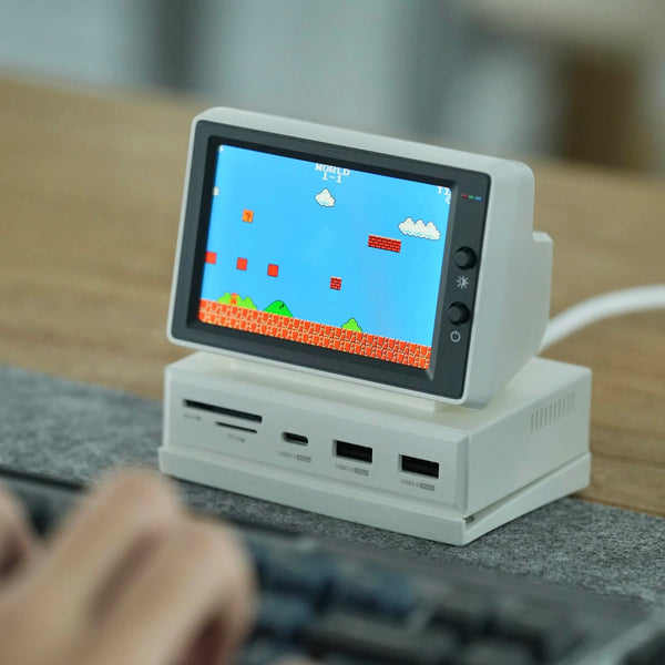 Docking Station Hagibis màn hình mini 3.5 inch IPS AIDA64 - Giám Sát CPU RAM HDD Thời Gian Thực, Hub USB-C Đa Năng Cho Laptop, PC