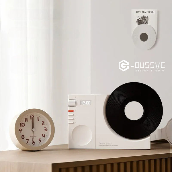 Loa Bluetooth G-OUSSVE Time – Thiết kế Retro, Âm thanh Hi-Fi, Đồng hồ để bàn độc đáo