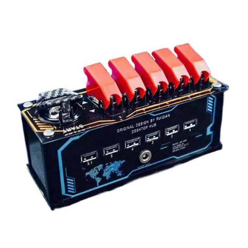Bộ chuyển đổi USB Hub tích hợp đèn RGB phù hợp với Bluetooth để trang trí máy tính để bàn theo phong cách cổ điển
